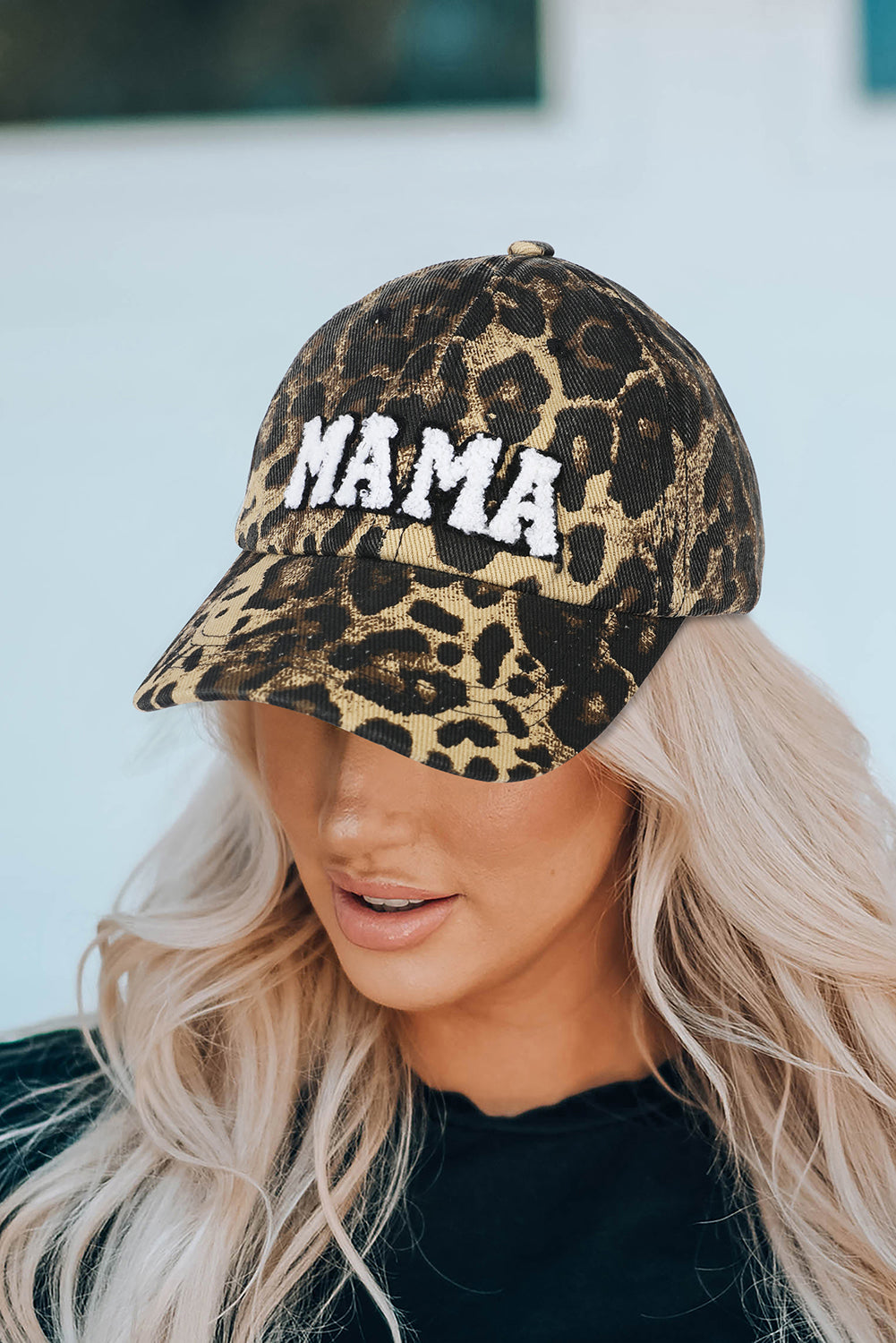 LEOPARD MAMA EMBROIDERED BASEBALL CAP